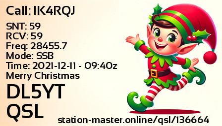 QSL Card for DL5YT QSO with IK4RQJ