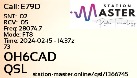 QSL Card for OH6CAD QSO with E79D