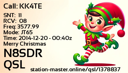 QSL Card for N8SDR QSO with KK4TE