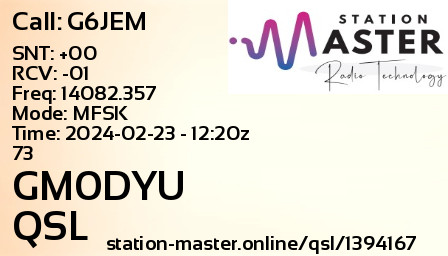 QSL Card for GM0DYU QSO with G6JEM