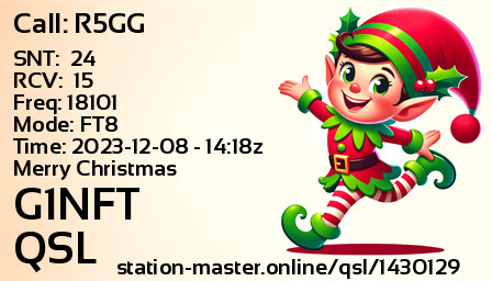 QSL Card for G1NFT QSO with R5GG