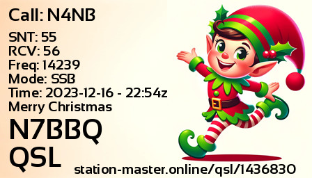 QSL Card for N7BBQ QSO with N4NB