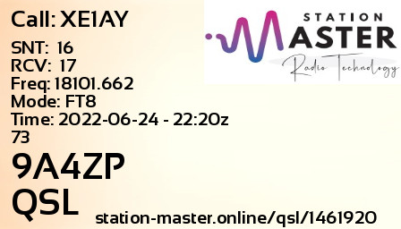 QSL Card for 9A4ZP QSO with XE1AY