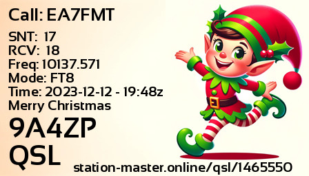 QSL Card for 9A4ZP QSO with EA7FMT