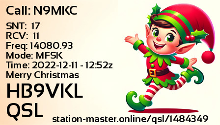 QSL Card for HB9VKL QSO with N9MKC