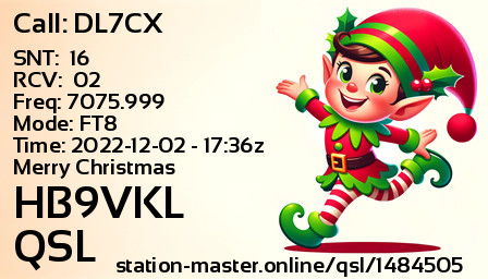 QSL Card for HB9VKL QSO with DL7CX