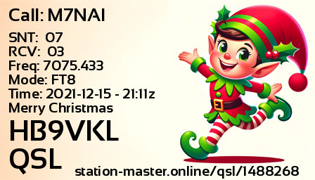 QSL Card for HB9VKL QSO with M7NAI