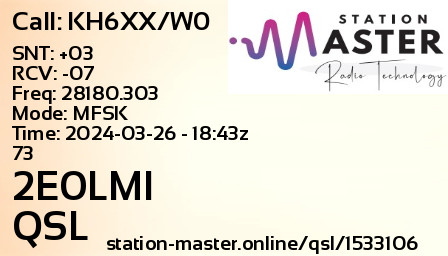 QSL Card for 2E0LMI QSO with KH6XX/W0