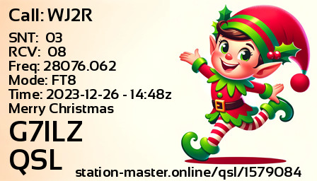 QSL Card for G7ILZ QSO with WJ2R