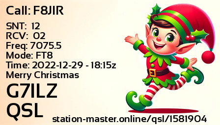 QSL Card for G7ILZ QSO with F8JIR