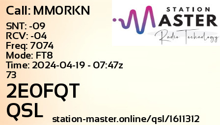 QSL Card for 2E0FQT QSO with MM0RKN
