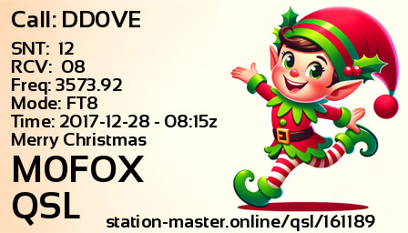 QSL Card for M0FOX QSO with DD0VE