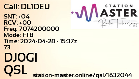 QSL Card for DJ0GI QSO with DL1DEU