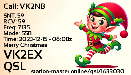 QSL Card for VK2EX QSO with VK2NB