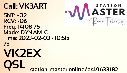 QSL Card for VK2EX QSO with VK3ART