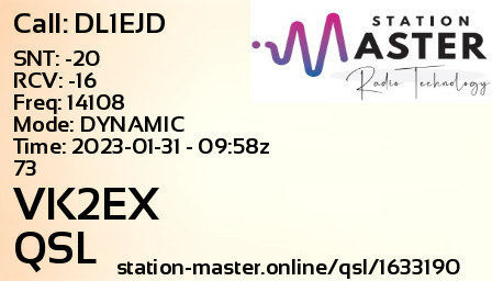 QSL Card for VK2EX QSO with DL1EJD