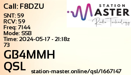 QSL Card for GB4MMH QSO with F8DZU