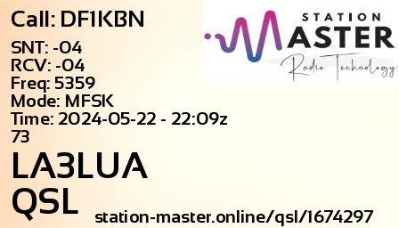 QSL Card for LA3LUA QSO with DF1KBN