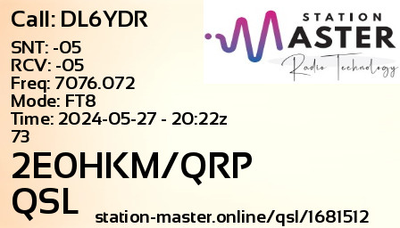 QSL Card for 2E0HKM/QRP QSO with DL6YDR