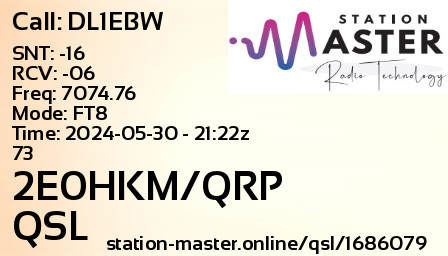 QSL Card for 2E0HKM/QRP QSO with DL1EBW