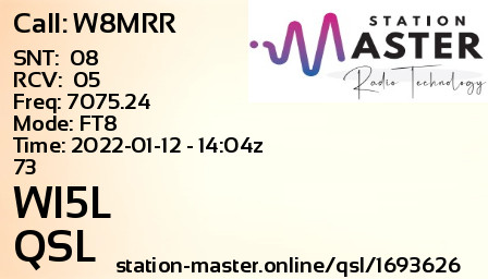 QSL Card for WI5L QSO with W8MRR