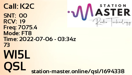 QSL Card for WI5L QSO with K2C