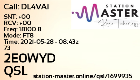 QSL Card for 2E0WYD QSO with DL4VAI