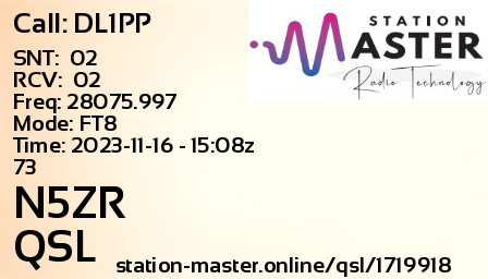 QSL Card for N5ZR QSO with DL1PP