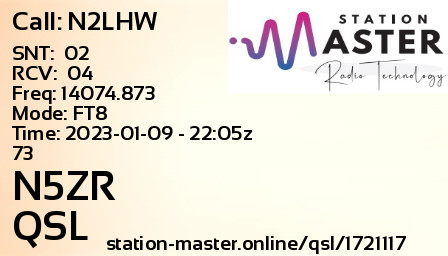 QSL Card for N5ZR QSO with N2LHW