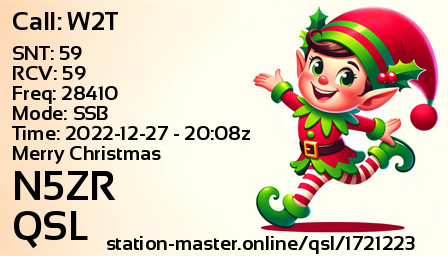 QSL Card for N5ZR QSO with W2T