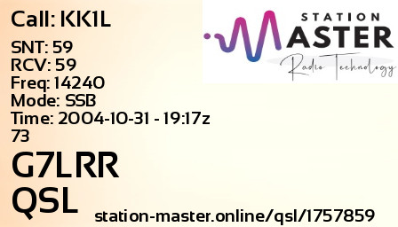 QSL Card for G7LRR QSO with KK1L