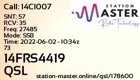 QSL Card for 14FRS4419 QSO with 14CI007
