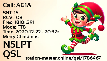 QSL Card for N5LPT QSO with AG1A
