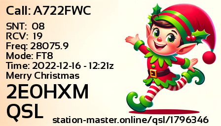 QSL Card for 2E0HXM QSO with A722FWC