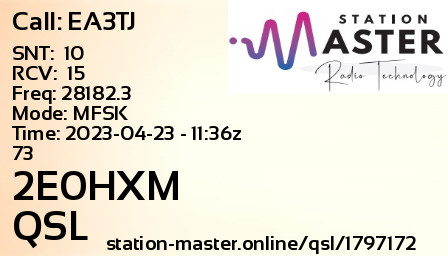 QSL Card for 2E0HXM QSO with EA3TJ