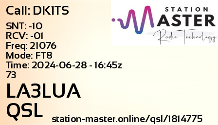 QSL Card for LA3LUA QSO with DK1TS