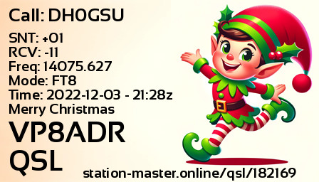 QSL Card for VP8ADR QSO with DH0GSU
