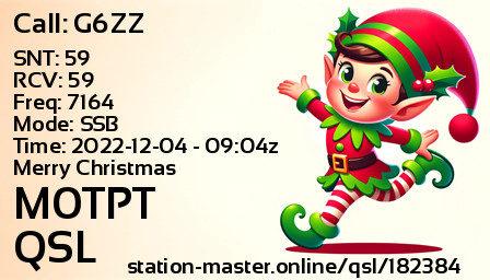 QSL Card for M0TPT QSO with G6ZZ