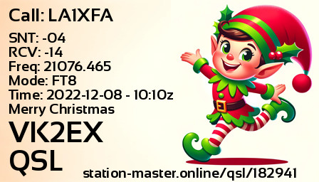 QSL Card for VK2EX QSO with LA1XFA