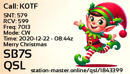 QSL Card for SB7S QSO with K0TF