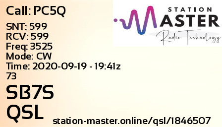 QSL Card for SB7S QSO with PC5Q