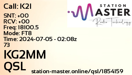 QSL Card for KG2MM QSO with K2I
