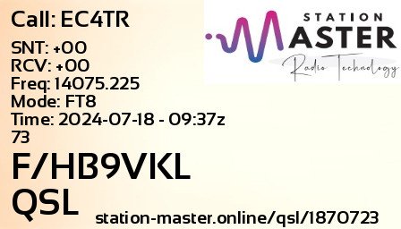QSL Card for F/HB9VKL QSO with EC4TR