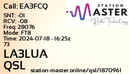 QSL Card for LA3LUA QSO with EA3FCQ