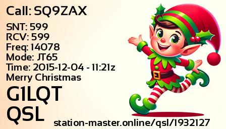 QSL Card for G1LQT QSO with SQ9ZAX