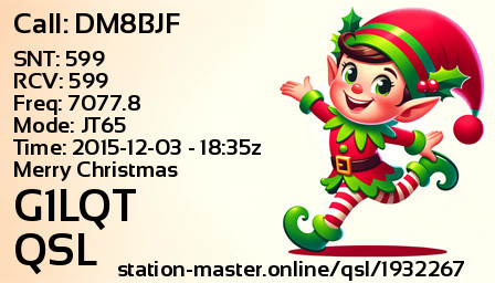 QSL Card for G1LQT QSO with DM8BJF