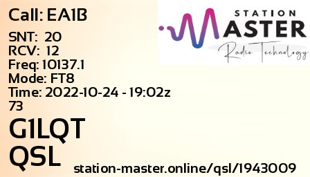 QSL Card for G1LQT QSO with EA1B