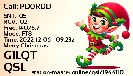 QSL Card for G1LQT QSO with PD0RDD
