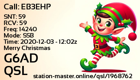 QSL Card for G6AD QSO with EB3EHP