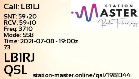 QSL Card for LB1RJ QSO with LB1LJ